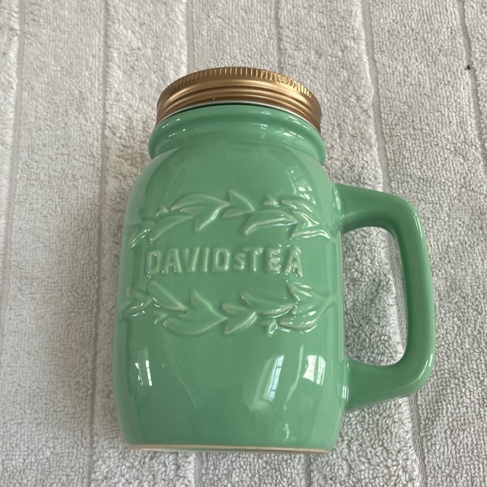 DAVIDs TEA Ceramic Mason Jar Mug 3 Piece Set​​​​​​